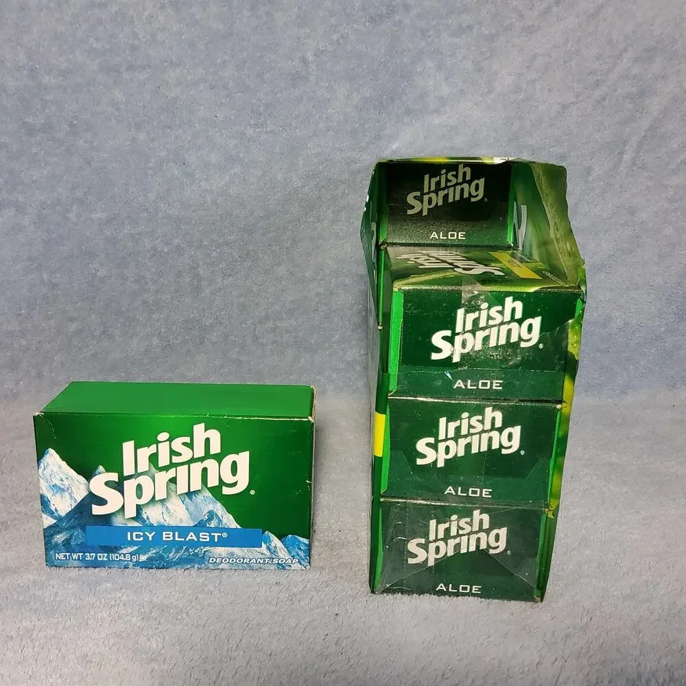 Irish Spring 7 Aloe + 1 Icy Blast Deodorant Bar Soap No Linseed Old Formula 2019